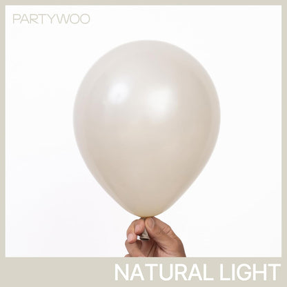 PartyWoo Pearl Beige Balloons - 140-Piece Set in Various Sizes for Elegant Wedding & Party Decor | Off-White, Sand, Cream, Ivory
