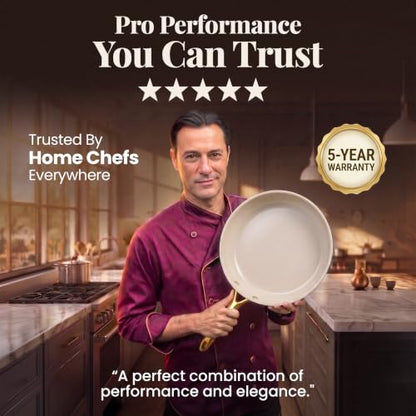 Gotham Steel Hammered Navy 3-Piece Titanium Ceramic Nonstick Frying Pan Set