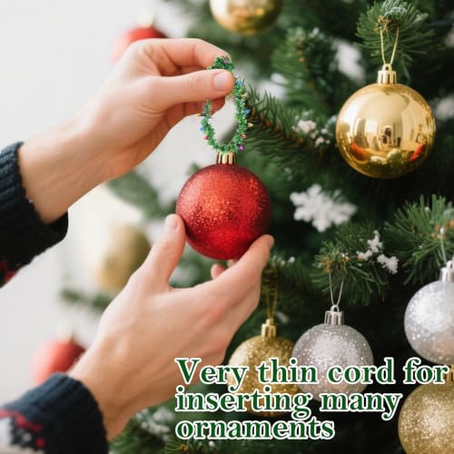 50Ft Christmas Artificial Pine Garland with Fake String Lights - With Fake String Light / 50Ft 0.59in