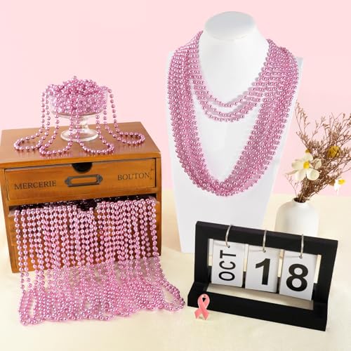 Pink Bead Necklaces - Mardi Gras, Christmas, Valentine's Day Party Favors - Light Pink Variation