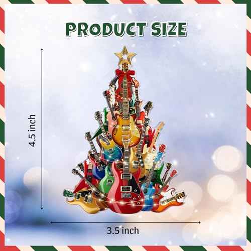 Guitar Christmas Tree Ornament ? Rockin¡¯ Acrylic Tree Decoration, Music Ornaments for Christmas, Musical Instrument Ornament, Funny Gift for Guitar Player, Music Enthusiasts, Teacher Keepsake