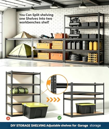 OUTLANE Heavy Duty 5-Tier Garage Shelving Rack 2500 lbs Adjustable Storage