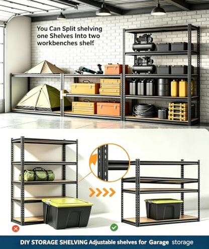 OUTLANE Heavy Duty 5-Tier Garage Shelving Rack 2500 lbs Adjustable Storage