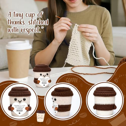 Boss Crochet Coffee Mug - Boss Day Gifts for Women Men Christmas