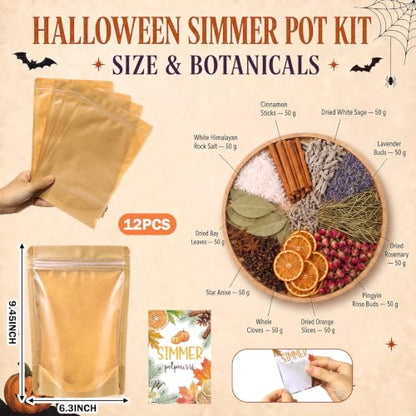 Fall Simmer Pot Mix with Dried Fruits and Herbs - Natural Aromatherapy Gift Set