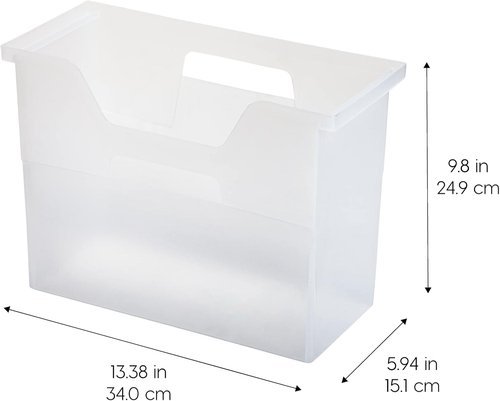 IRIS USA Medium Portable Desktop File Box - Open Lid Design, 6 Pack, Ideal for Letter Size Documents & Magazines