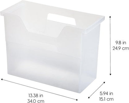 IRIS USA Medium Portable Desktop File Box - Open Lid Design, 6 Pack, Ideal for Letter Size Documents & Magazines