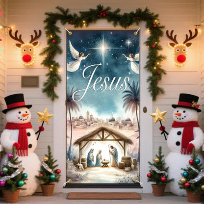 Christmas Door Banner 71x35 Nativity Scene Jesus Religious Decor - Variation 06