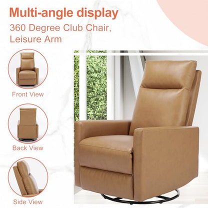 Recliner Chair with 360° Swivel & Gliding Function - Adjustable Armchair for Living Room or Nursery