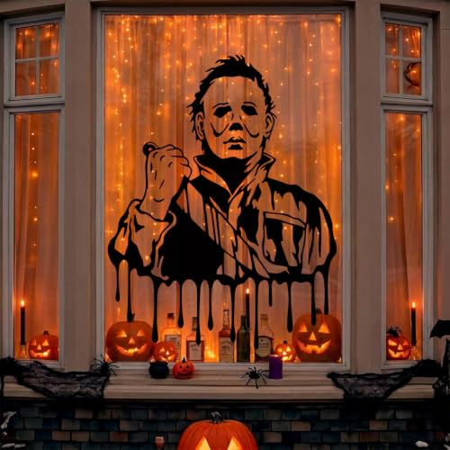 Halloween Horror Character Window Clings - 2 Sheets Spooky Silhouette Decals