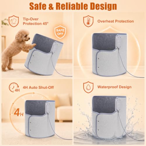 Voltiefy Grey Under Desk Heater with Blanket - Silent, Energy Efficient Foot & Leg Warmer