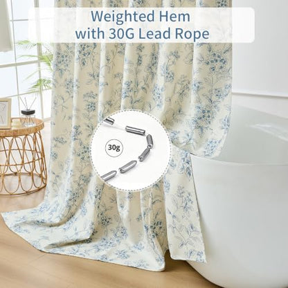 Warmstar Hydrangeas Blue Floral Shower Curtain Water-Resistant 72x72 Inches
