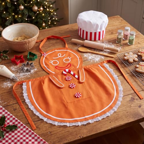 Gingerbread Apron Set for Women Halloween Christmas Costume Baking Accessories