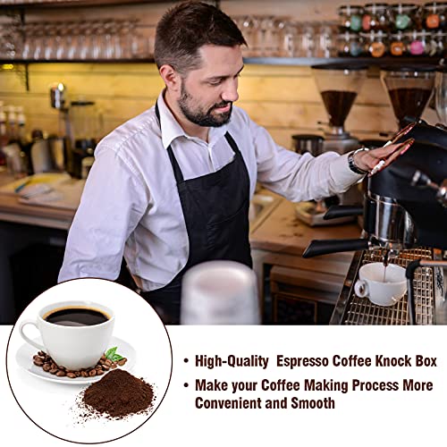 Espresso Knock Box,4.8 Inch Coffee Ground Knock Box,Shock-Absorbent Durable Barista Style Knock Container with Removable Knock Bar and Non-Slip Base