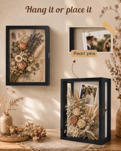 Deep Shadow Box 11x15 Wooden Display Case with Acrylic Sides Wall Mount