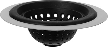 OGGI Silicone & Metal Sink Stopper- Great Kitchen Sink Stopper, Silicone Drain Stopper, Sink Plug, 4.6˝ Diameter Metal Rim, Black
