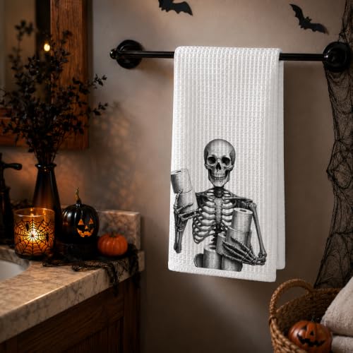 Halloween Skeleton Toilet Paper Hand Towel for Bathroom Decor