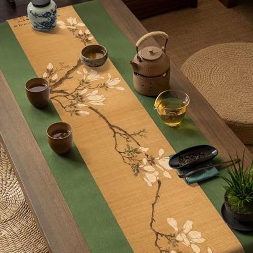 Asian Style Bamboo Table Runner - Magnolia / 12x72 Inch Zen Decor