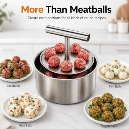 Stainless Steel Meatball Maker Tool 12 Holes - Uniformly Shaped Meatballs