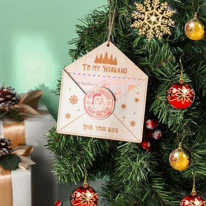 Fullhawl Christmas Wooden Letter Ornament for Husband - Romantic Gift from Wife - Variation: Husband
