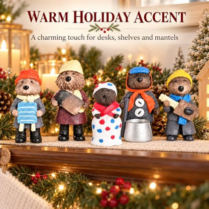 Miniature Otter Figurine Set for Christmas Decor and Gifts