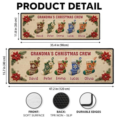 Holiday Gathering Custom Christmas Runner Rug for Grandparents House Doormat - Festive Family Gift