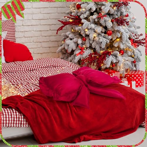 Large Christmas Red Bow Throw Pillow 18x16 Inch Decorative Holiday Cushion