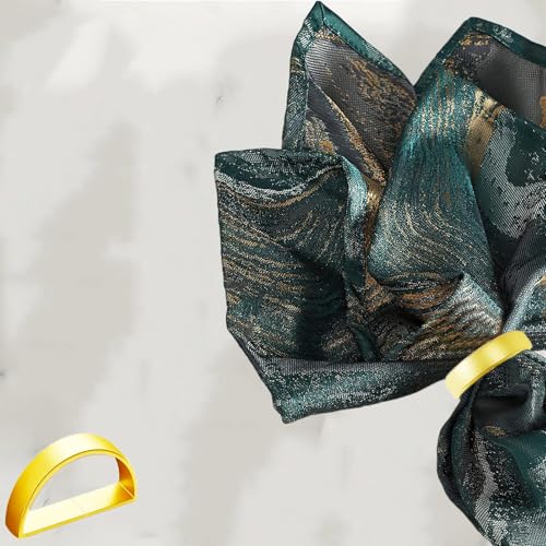 Gold 8 Pcs Metal Napkin Rings Semicircle Dining Table Accessories