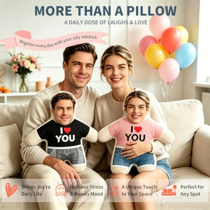 Personalized Custom Face Pillow Double Sided Photo Gift - Flexible Sizes