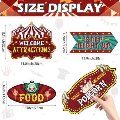 Halloween Carnival Directional Signs - 20 Pack for Party Decorations