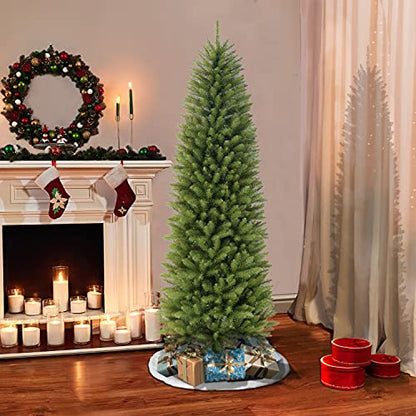 6.5' Fraser Fir Pencil Artificial Christmas Tree with Stand - Green