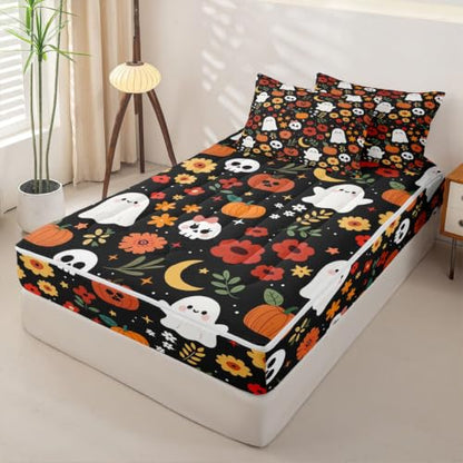 Feelyou Ghost Twin Zipper Comforter Bedding Set for Kids - Halloween Decor