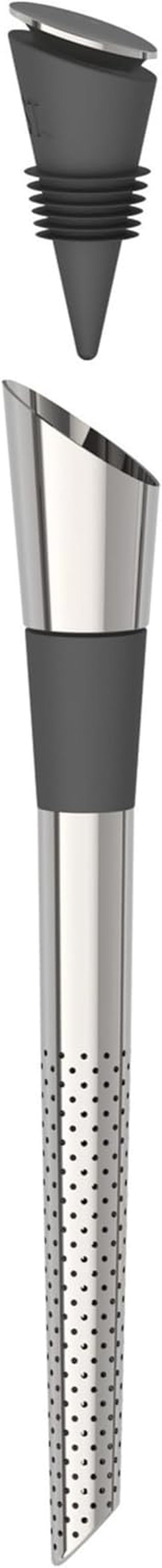 Host Wine Filter Pour Spout with Stopper, Stainless Steel Wine Purifier to Remove Histamines, Sulfite and Soften Tannins, Includes Stopper with Silicone Seal, Set of 1