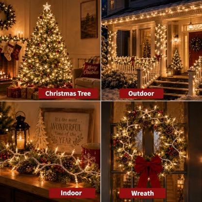 Warm White Christmas Lights 21ft 100 Incandescent Mini Bulbs Connectable