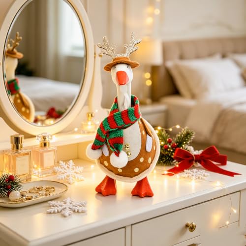 Christmas Reindeer Desk Goose Outfit - Holiday Office Decor Accessory