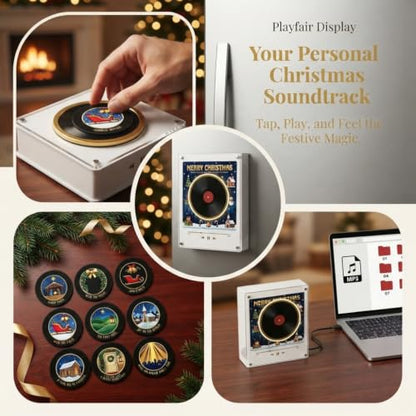 Christmas Vinyl Fridge Magnet Player with NFC Music Discs USB-C