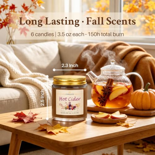 Colorful Fall Scented Candle Set - 6 Pack Autumn Home Fragrance Gift