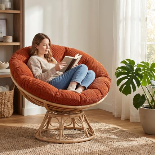 Pink Papasan Cushion Cover 31 Inch Velvet Slipcover - Cozy & Durable