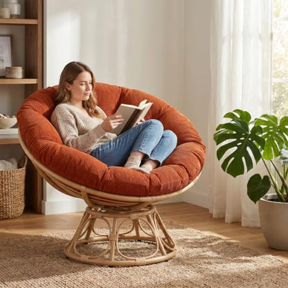 Pink Papasan Cushion Cover 31 Inch Velvet Slipcover - Cozy & Durable