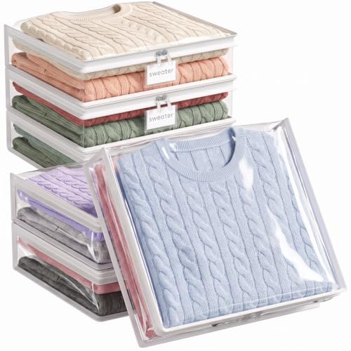 Lifewit 15.7 x 13.8 x 3.9 Inch Clear Zippered Storage Bags 6-Pack for Clothing & Linens