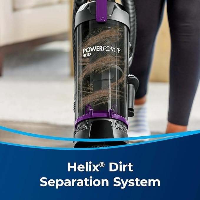 Power Force Helix Vacuum - Bagless Upright with Powerful Suction for Pet Hair | Large Dirt Tank, 23ft Cord, 5 Height Settings (Violet)