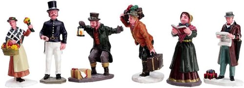Lemax Christmas Village Townsfolk Figurines Set of 6 | Festive Holiday Decor