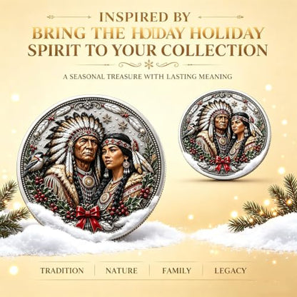 Native American Christmas Collectible Coin Set - 9 Pieces Holiday Keepsakes