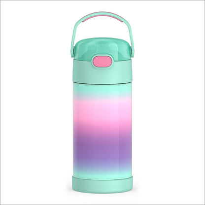 THERMOS FUNTAINER Water Bottle - 12 Ounce Kids Stainless Steel Insulated Bottle with Straw | Mint Ombre