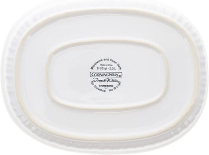 CorningWare | 2.5qt Oval French White Casserole Dish - Durable, Versatile Cookware for Every Kitchen
