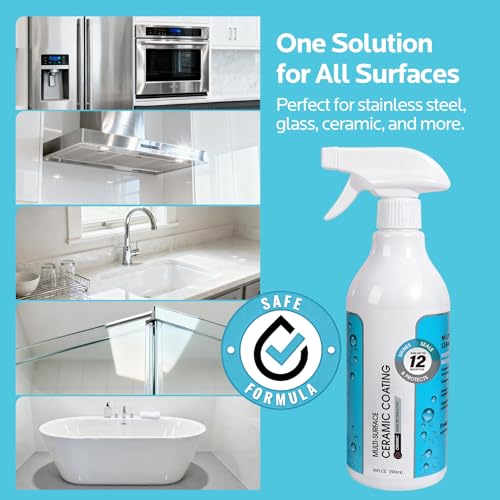 Ceramic Coating Spray Kit 16.9 Fl Oz - Stain & Water-Repellent Bathroom Cleaner