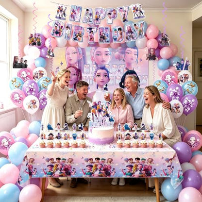 Anime Themed Birthday Party Decorations Set with Banners Balloons Backdrop