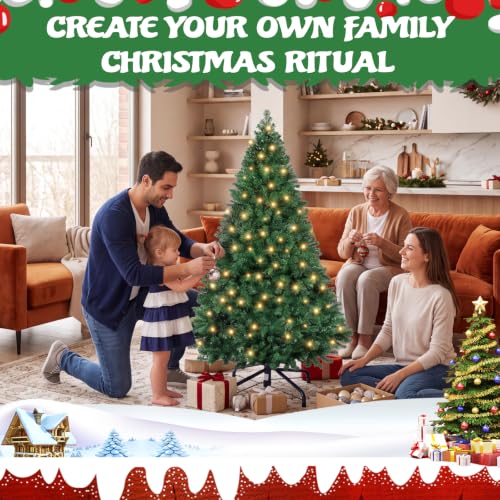 Pre-Lit Artificial Christmas Tree 4.5 Ft Light Green with 8 Lighting Modes