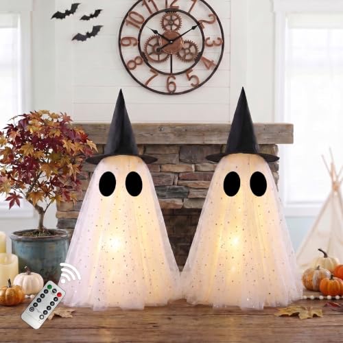 Halloween Ghost Decorations - Spooky Light-Up Ghosts for Indoor Halloween Decor 21.7 Inches