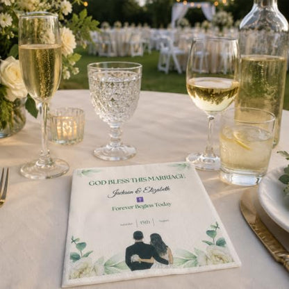 Personalized Cocktail Napkins - Custom Logo & Text Bulk Pack for Party Wedding